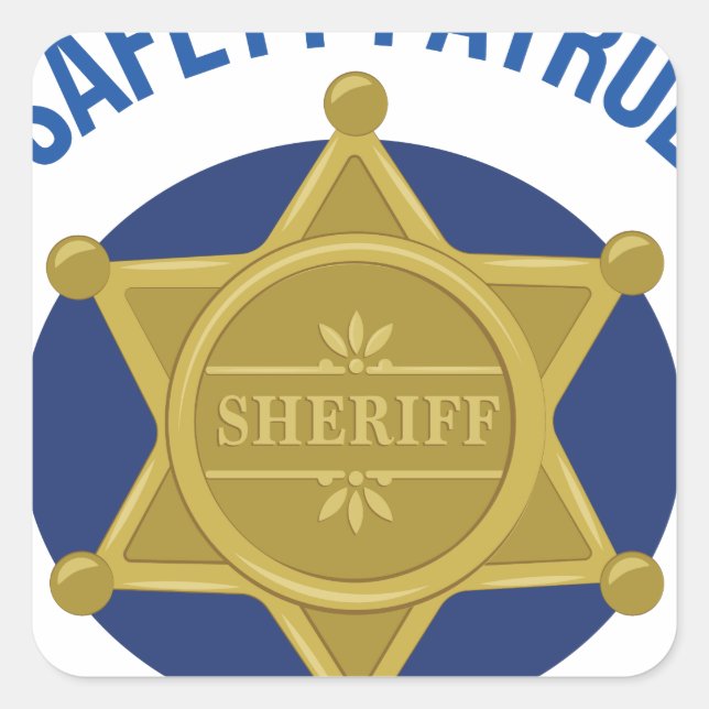 Pegatina Cuadrada Patrulla de seguridad (Anverso)