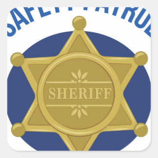 Pegatina Cuadrada Patrulla de seguridad