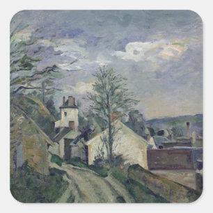 Pegatina Cuadrada Paul Cezanne   Casa del Médica Gachet en Auve