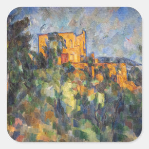 Pegatina Cuadrada Paul Cezanne - Chateau Noir