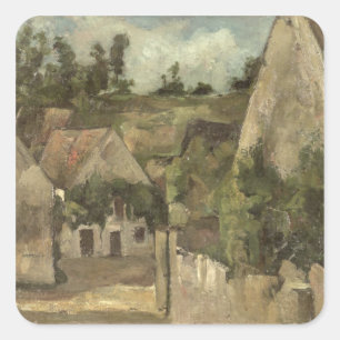 Pegatina Cuadrada Paul Cezanne   Cruces en el Rue Remy, Auvers,