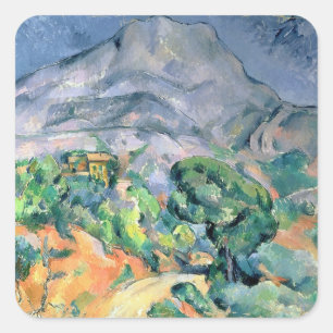 Pegatina Cuadrada Paul Cezanne el Mont Sainte-Victoire, 1900