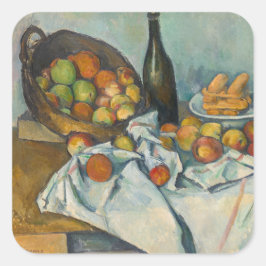 Pegatina Cuadrada Paul Cezanne - La canasta de manzanas