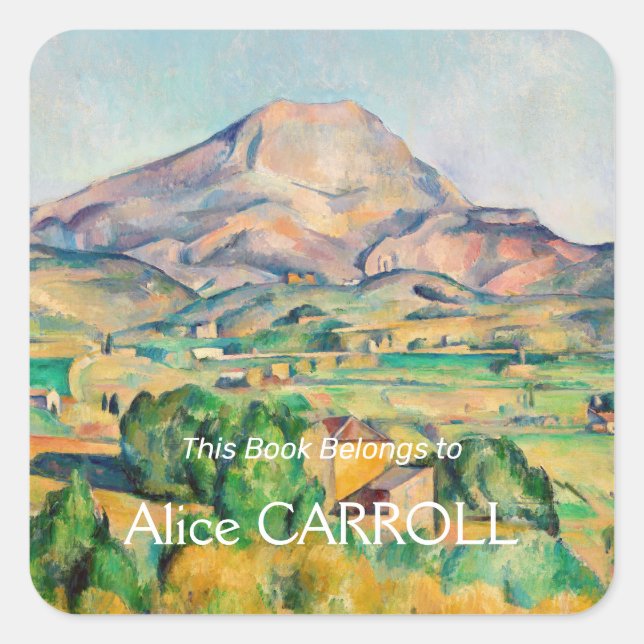 Pegatina Cuadrada Paul Cezanne - Mont Sainte-Victoire (Anverso)
