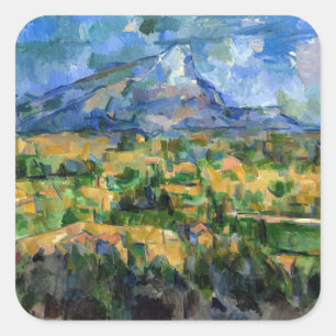 Pegatina Cuadrada Paul Cezanne - Mont Sainte-Victoire