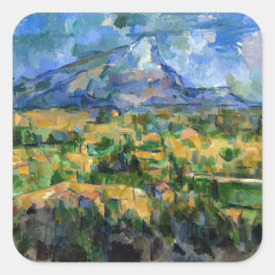 Pegatina Cuadrada Paul Cezanne - Mont Sainte-Victoire