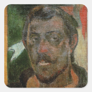 Pegatina Cuadrada Paul Gauguin   Autorretrato, c.1890-93