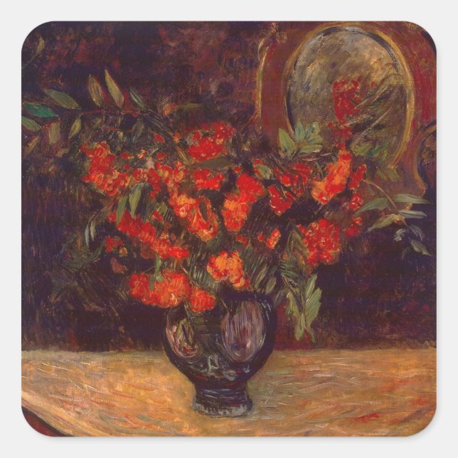 Pegatina Cuadrada Paul Gauguin | Bouquet, 1884 (Anverso)