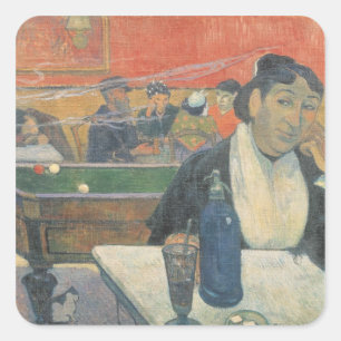 Pegatina Cuadrada Paul Gauguin   Café en Arles, 1888