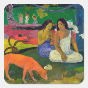 Pegatina Cuadrada Paul Gauguin el   Arearea, 1892