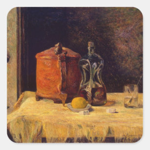 Pegatina Cuadrada Paul Gauguin el   en la ventana, 1882