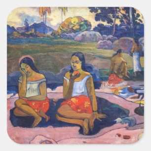 Pegatina Cuadrada Paul Gauguin - Fuente Sagrada, Dulces Sueños
