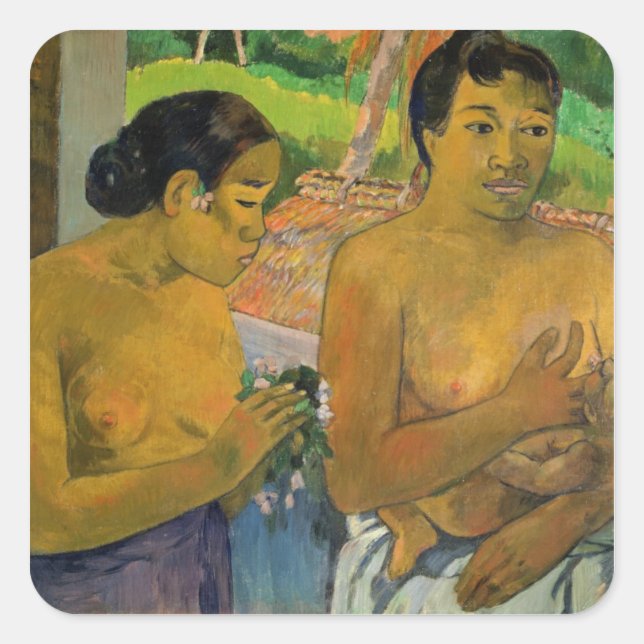 Pegatina Cuadrada Paul Gauguin | La oferta, 1902 (Anverso)