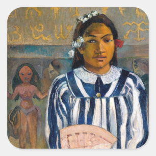 Pegatina Cuadrada Paul Gauguin - Los antepasados de Tehamana