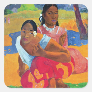 Pegatina Cuadrada Paul Gauguin   Nafea Faaipoipo (Cuándo eres Getti)