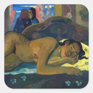 Pegatina Cuadrada Paul Gauguin - Nunca más / O Taiti