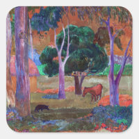 Paul Gauguin - Paisaje con cerdo y caballo