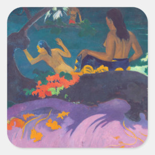 Pegatina Cuadrada Paul Gauguin - Por el mar / Fatata te Miti