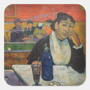 Pegatina Cuadrada Paul Gauguin - The Night Cafe, Arles