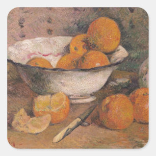 Pegatina Cuadrada Paul Gauguin   Vida con Naranjas, 1881
