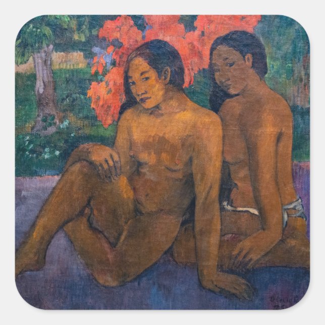 Pegatina Cuadrada Paul Gauguin - Y el oro de sus cuerpos (Anverso)