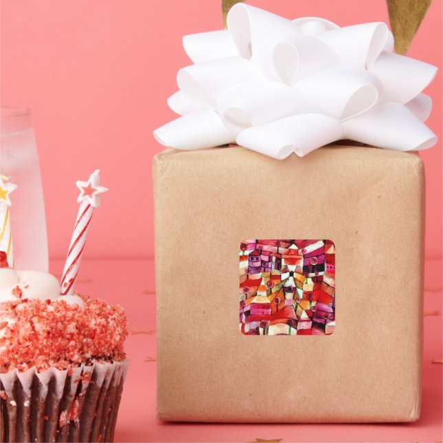 Pegatina Cuadrada Paul Klee art - Ose Garden, painting by Klee (Fiesta)