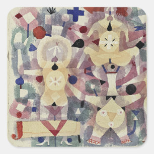 Pegatina Cuadrada Paul Klee, Carnaval en la Nieve,