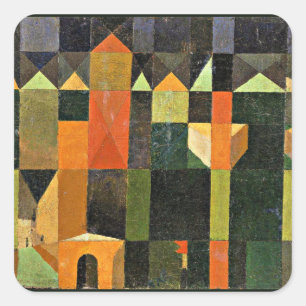 Pegatina Cuadrada Paul Klee - Ciudad de Torres