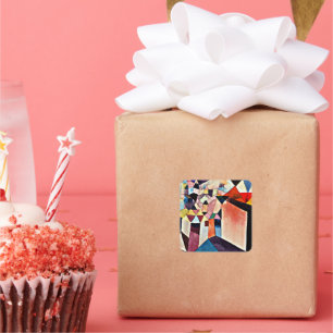 Pegatina Cuadrada Paul Klee, Insight to a City,