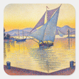 Pegatina Cuadrada Paul Signac - El puerto al atardecer, Opus 236