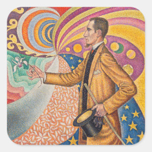 Pegatina Cuadrada Paul Signac - Retrato de M Félix Feneon, Opus 217