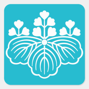 Pegatina Cuadrada Paulownia sombreada con flores 5&3