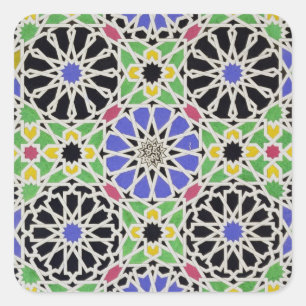 Pegatina Cuadrada Pavimento de mosaico en el vestuario del sultán