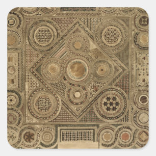 Pegatina Cuadrada Pavimento de mosaico frente al Altar, placa A de '