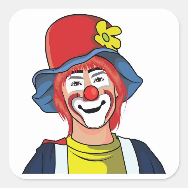 Pegatina Cuadrada Payaso (Anverso)