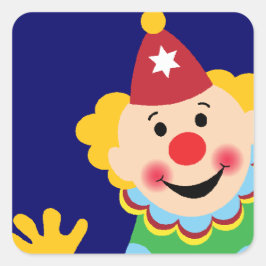 Pegatina Cuadrada Payaso de circo