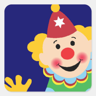 Pegatina Cuadrada Payaso de circo