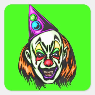 Pegatina Cuadrada Payaso malvado