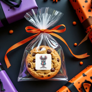 Pegatina Cuadrada Payaso Psycho - Truco o truco