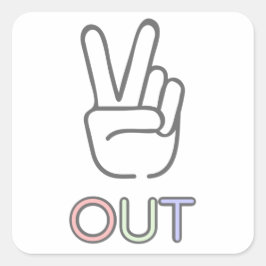 Pegatina Cuadrada Paz