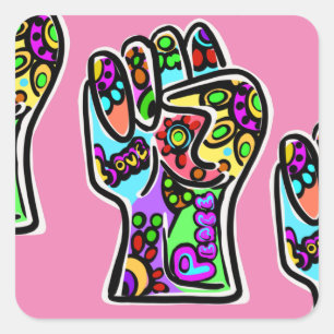 PEGATINA CUADRADA PAZ