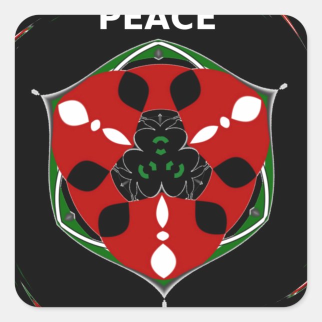 Pegatina Cuadrada "Paz: con Escudo Emblema" (Anverso)