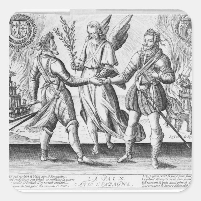 Pegatina Cuadrada Paz con España (Anverso)