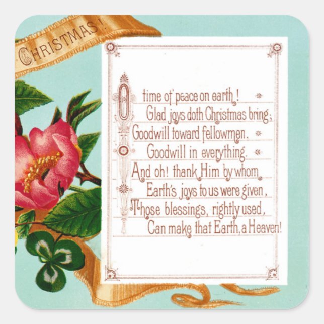 Pegatina Cuadrada Paz en la Tierra (Anverso)