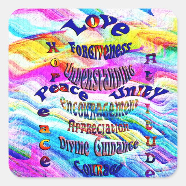 Pegatina Cuadrada Paz interior_ (Anverso)