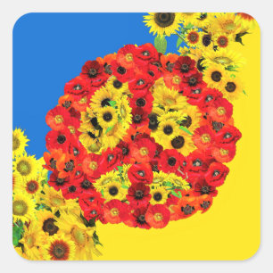 PEGATINA CUADRADA ¡PAZ POR UCRANIA!