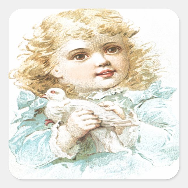 Pegatina Cuadrada Paz y amor (Anverso)