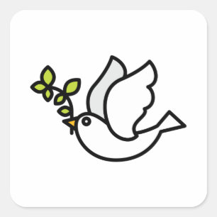 Pegatina Cuadrada Peace Dove