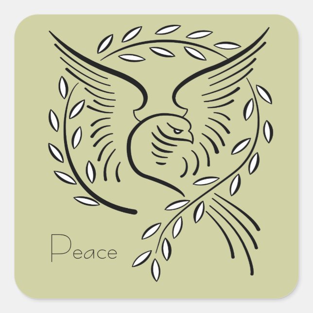 Pegatina Cuadrada Peace Dove (Anverso)