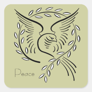 Pegatina Cuadrada Peace Dove